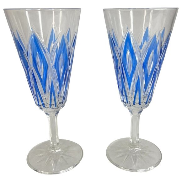 5 Vintage VMC Reims French Harlequin Fluted Champagne Glasses Set Cocktail Wine - Picture 2 of 10